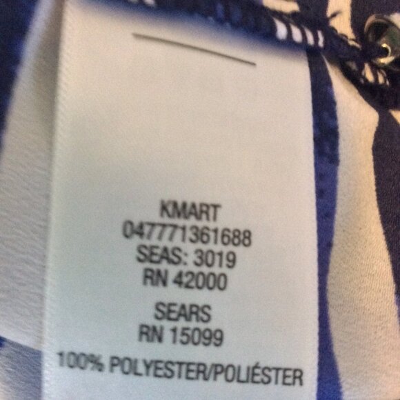 Blue, Black & White Zebra Print Blouse by Jacklyn Smith Size L Pre-Owned - Picture 8 of 8